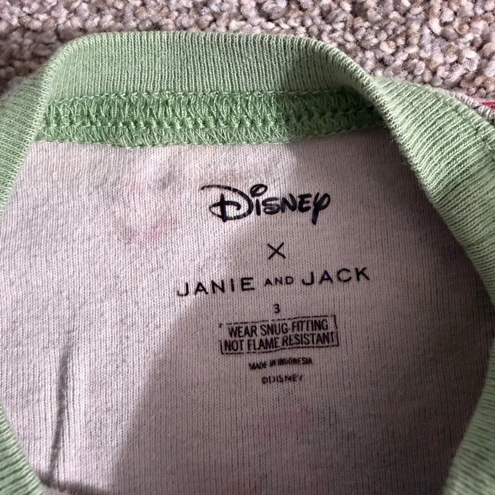Janie and Jack Good Night Pajama in Disney Mickey Mouse Baseball Green Size 3